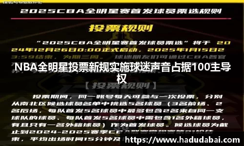 NBA全明星投票新规实施球迷声音占据100主导权